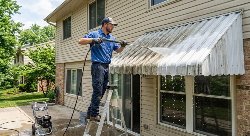 Aluminum Awning Washing Service
